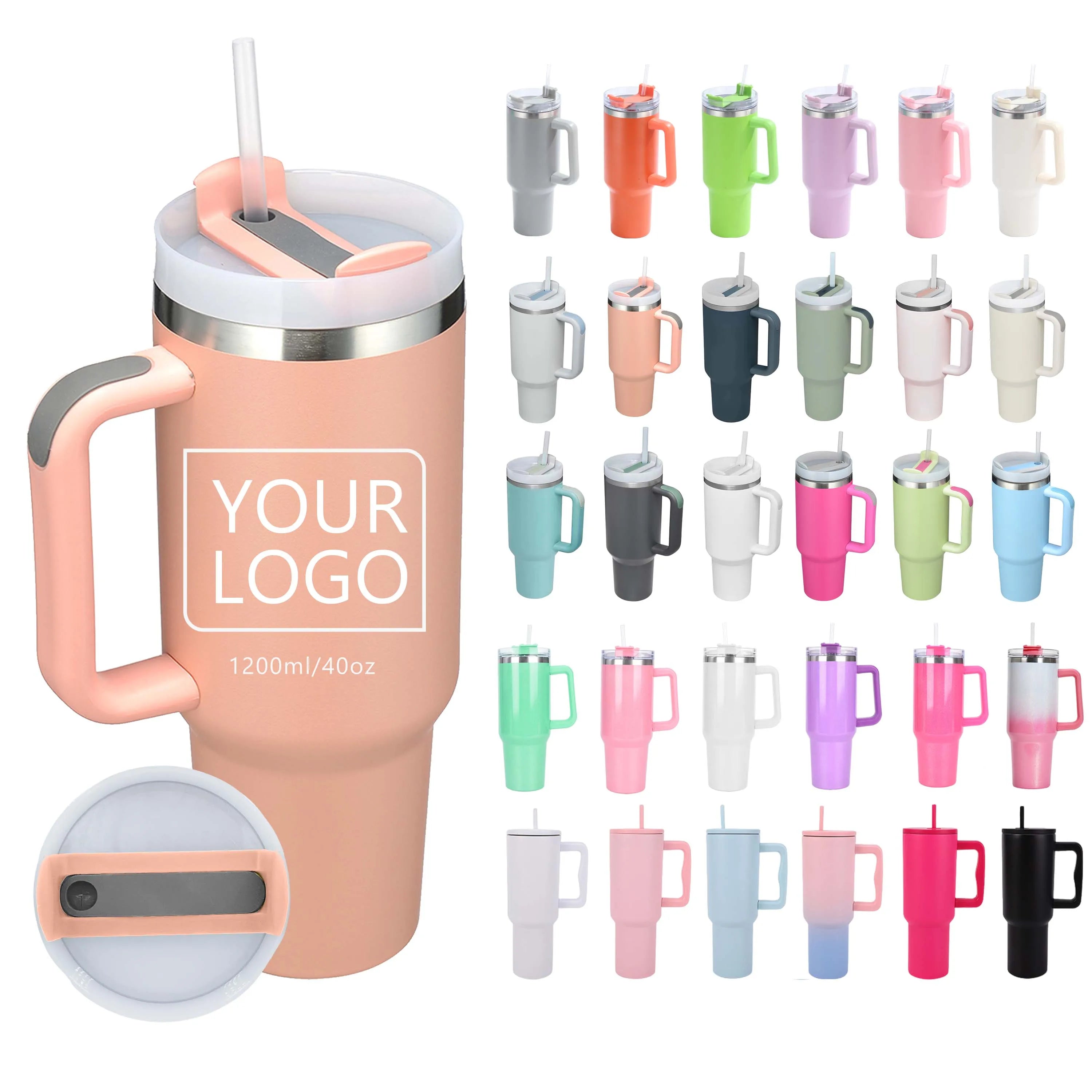 2024 Hot Metal Stainless Thermos  Personlalized Mug  40 Oz 40Oz Coffee Tumbler With Lid And Straw Mother day gift Stanleys cup